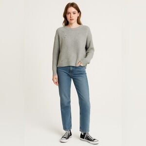 Brandy Melville Gray Destroyed Sweater Sz L